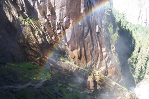 [Looking down on the Mist Trail]